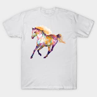 Watercolor Silhouette - Galloping Wild Horse T-Shirt